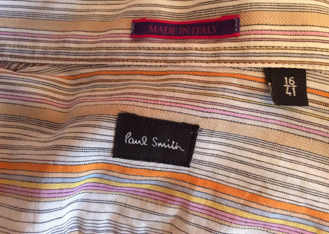 Paul Smith Multi Coloured Stripe Long Sleeve Shirt Size 16" - Whispers Dress Agency - Mens Formal Shirts - 2