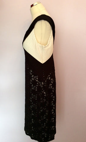 Gina Bacconi Black & White Lace Skirt Occasion Dress Size 16 - Whispers Dress Agency - Sold - 3