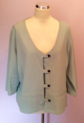 The Earth Collection Duck Egg Summer Cotton Jacket Size L - Whispers Dress Agency - Womens Coats & Jackets - 1
