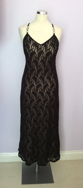 Images Black Lace Long Evening Dress Size 14 - Whispers Dress Agency - Womens Dresses - 1