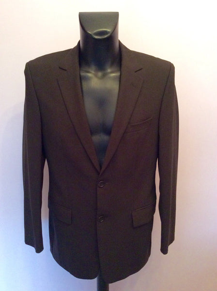 Hugo Boss Dark Brown Wool Suit Jacket Size 38R - Whispers Dress Agency - Mens Suits & Tailoring - 1