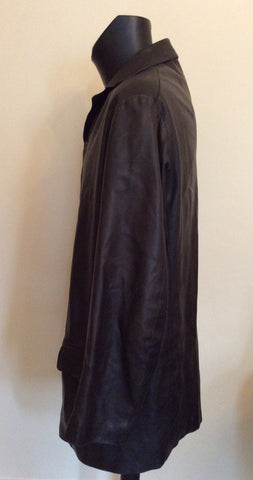 Italian Ruffo Black Supersoft Long Leather Jacket Size 52 UK 42 - Whispers Dress Agency - Sold - 2