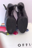Office Black Leather Platform Sole Slingback Heels Size 5/38 - Whispers Dress Agency - Sold - 4