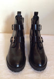 Brand New Schuh Black Buckle Trim Ankle Boots Size 6/40 - Whispers Dress Agency - Womens Boots - 3