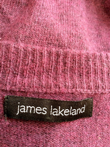 James Lakeland Plum Wool Blend Cardigan Size 18 - Whispers Dress Agency - Womens Knitwear - 3