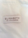 Elizabeth By Liz Claibourne White Cotton Shirt Size XL - Whispers Dress Agency - Womens Shirts & Blouses - 3