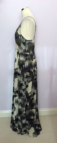 Numph Grey, Black & Cream Print Maxi Dress Size 14 - Whispers Dress Agency - Sold - 3