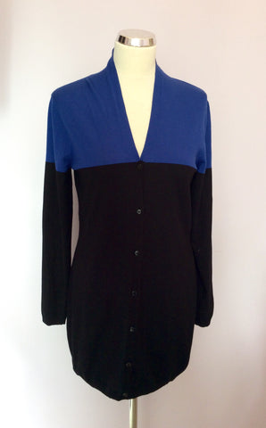 Betty Barclay Black & Blue V Neck Cardigan Size 12 - Whispers Dress Agency - Sold - 1