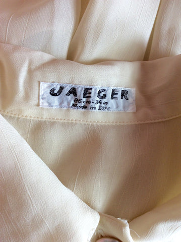 Vintage Jaeger Cream Blouse Size 34" UK 12/14 - Whispers Dress Agency - Sold - 3