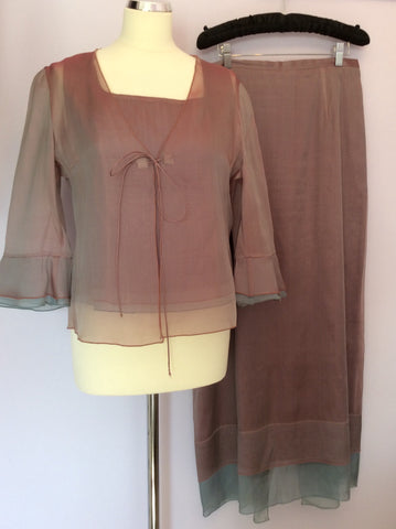 LUIS CIVIT MAUVE SILK 3 PIECE OUTFIT SIZE 14 - Whispers Dress Agency - Womens Suits & Tailoring - 1