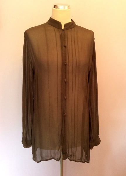 Nitya Dark Green Semi Sheer Blouse Size 12 - Whispers Dress Agency - Womens Shirts & Blouses - 1