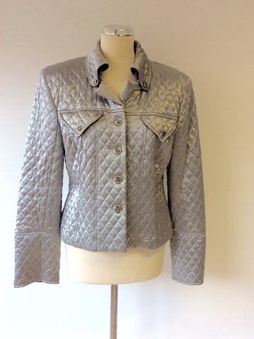 LORI ANN MONTREAL SILVER QUILTED JACKET SIZE 14 - Whispers Dress Agency - Womens Coats & Jackets - 1