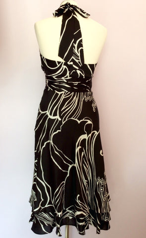 Monsoon Black & White Print Silk Halterneck Dress Size 8 - Whispers Dress Agency - Womens Dresses - 2