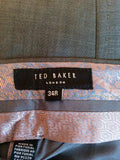 Ted Baker Grey Wool Flat Front Trousers Size 34/28 - Whispers Dress Agency - Mens Trousers - 2