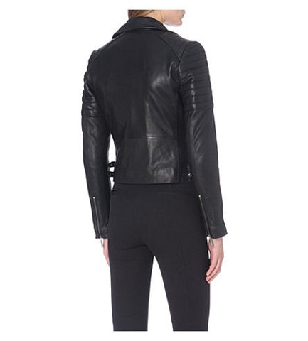 Reiss Black Soft Leather 'Topaz' Biker Jacket Size M - Whispers Dress Agency - Sold - 4