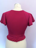 Karen Millen Dark Pink Fine Knit Bolero Top Size 1 UK 8/10 - Whispers Dress Agency - Sold - 3