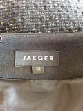 JAEGER BLACK & GOLD WEAVED SKIRT PENCIL DRESS SIZE 12 - Whispers Dress Agency - Womens Dresses - 6
