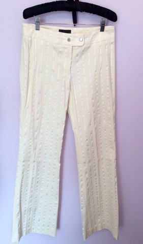 ROCCOBAROCCO CREAM STRIPE JACKET & TROUSERS SUIT SIZE 14 - Whispers Dress Agency - Womens Suits & Tailoring - 6