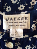 Vintage Jaeger Blue & Cream Floral Print Tea Dress Size 10 - Whispers Dress Agency - Womens Vintage - 5