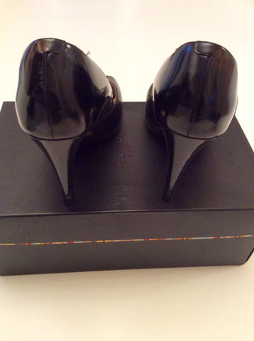 Paul Smith Black Leather & Suede Trim Peeptoe Heels Size 7/40 - Whispers Dress Agency - Womens Heels - 4