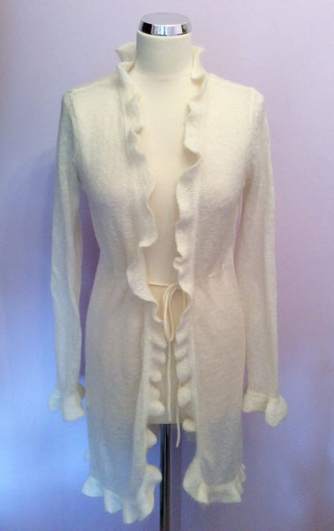 Monsoon Ivory Long Tie Front Cardigan Size M - Whispers Dress Agency - Sold - 1