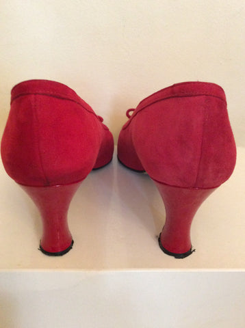 Roland Cartier Red Suede & Patent Leather Heels Size 6/39 - Whispers Dress Agency - Sold - 3