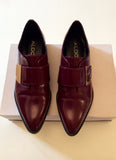 ALDO BURGUNDY VELCRO FASTEN FLAT SHOES SIZE 5.5/38.5 - Whispers Dress Agency - Womens Flats - 2