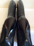 Russo Black Leather Studded Trim Heeled Boots Size 5/38 - Whispers Dress Agency - Sold - 7