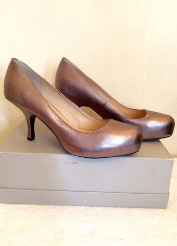 Brand New Office Bronze Leather Heels Size 6/39 - Whispers Dress Agency - Sold - 2