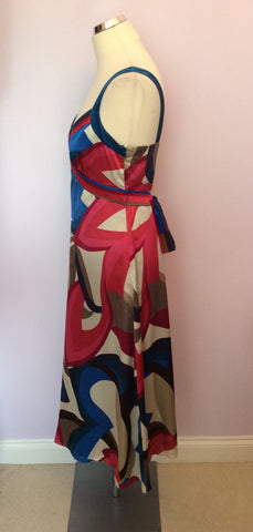 Monsoon Multi Coloured Print Silk Dress Size 12 - Whispers Dress Agency - Sold - 2