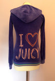 Juicy Couture Purple Velour Hooded Top Size 14 - Whispers Dress Agency - Womens Activewear - 2