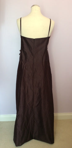 Monsoon Dark Brown Cotton & Silk Evening Dress Size 22 - Whispers Dress Agency - Sold - 3