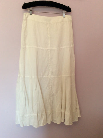 Fenn Wright Manson White Linen Long Skirt Size 12 - Whispers Dress Agency - Womens Skirts - 1