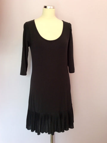 French Connection Black Pleated Hem Dress Size 12 - Whispers Dress Agency - Womens Dresses - 1