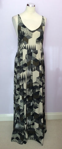 Numph Grey, Black & Cream Print Maxi Dress Size 14 - Whispers Dress Agency - Sold - 1