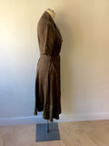 BRAND NEW LAURA ASHLEY BROWN LINEN BELTED SHIRT DRESS SIZE 14 - Whispers Dress Agency - Womens Dresses - 3