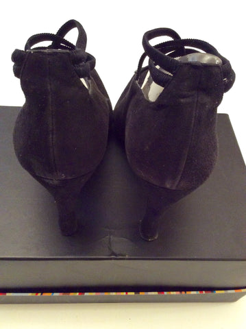 Shoe Art Black Suede With Elasticated Straps Heels Size 7/40 - Whispers Dress Agency - Womens Heels - 3