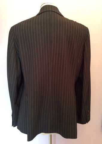 Marks & Spencer Charcoal Grey Pinstripe Trouser Suit Size 16/18 - Whispers Dress Agency - Sold - 3