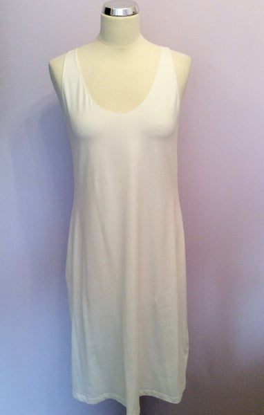 Brand New Crea Concept White Cotton Stretch Dress Size 44 UK 12 - Whispers Dress Agency - Sold - 1