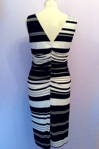 Phase Eight Black & White Stripe Dress Size 12 - Whispers Dress Agency - Sold - 3