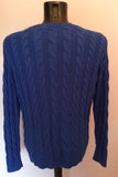 Lyle & Scott Vintage Blue Crew Neck Cotton Jumper Size XL - Whispers Dress Agency - Sold - 2