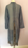NITYA Blue & Grey Embroidered Trim Duster Coat Size 12 - Whispers Dress Agency - Womens Suits & Tailoring - 3