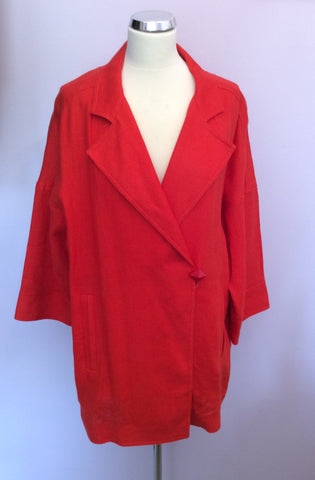 Un Branded Orange Linen Long Jacket Size M - Whispers Dress Agency - Womens Coats & Jackets - 1