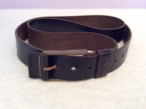 White Stuff Dark Brown Leather Belt Size M/L - Whispers Dress Agency - Mens Belts