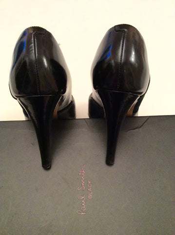 Paul Smith Black Leather & Suede Trim Peeptoe Heels Size 7/40 - Whispers Dress Agency - Womens Heels - 5