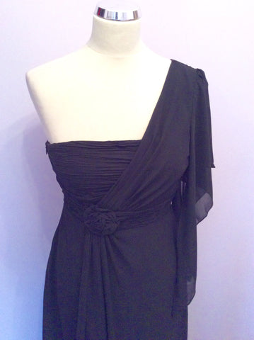 Brand New Pink Boom Black One Shoulder Evening Dress Size L UK 10/12 - Whispers Dress Agency - Womens Dresses - 2
