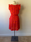 MONSOON ORANGE & PINK FLORAL PRINT DRESS SIZE 10 - Whispers Dress Agency - Sold - 4