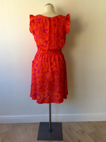 MONSOON ORANGE & PINK FLORAL PRINT DRESS SIZE 10 - Whispers Dress Agency - Sold - 4