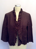 Mandolin Brown Linen Jacket Size 14 - Whispers Dress Agency - Womens Coats & Jackets - 1