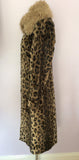 Karen Millen Brown Shaggy Lambswool Collar Leopard Print Coat Size 12 - Whispers Dress Agency - Sold - 2